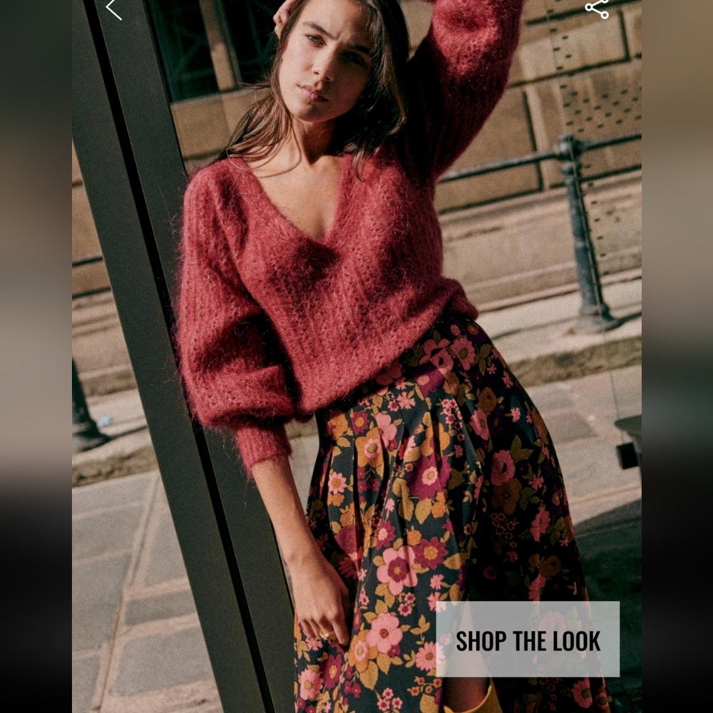 Sezane Rosa Long-Sleeved Mohair Wool Jumper